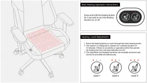 Herná stolička DXRacer MARTIAN XL Triangle s elektrickým ovládaním, masážou a ventiláciou, čierna