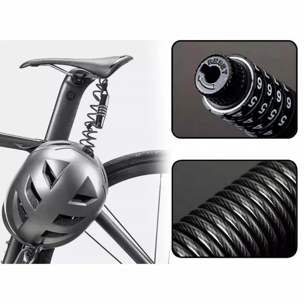 Rockbros T609 kombinovaný zámok na bicykel 1.5m, čierny