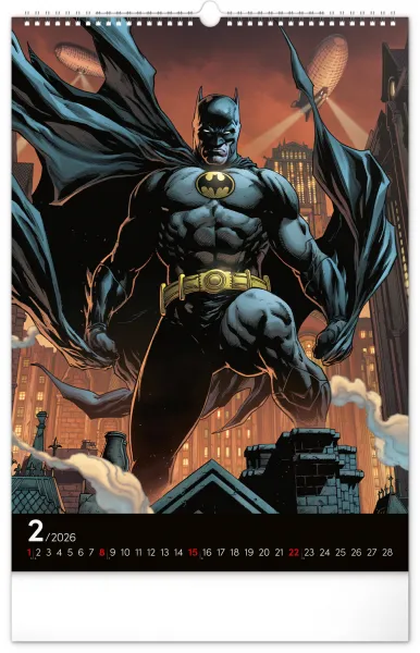 Nástenný kalendár Batman Dark 2026, 33 x 46 cm