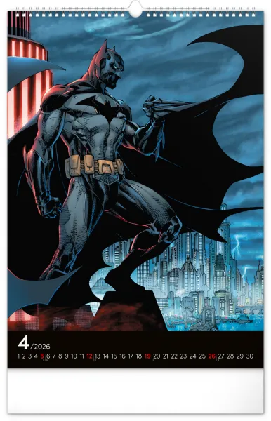 Nástenný kalendár Batman Dark 2026, 33 x 46 cm