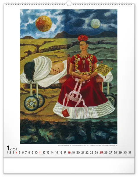 Nástenný kalendár Frida Kahlo 2026, 48 x 56 cm