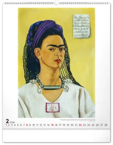 Nástenný kalendár Frida Kahlo 2026, 48 x 56 cm