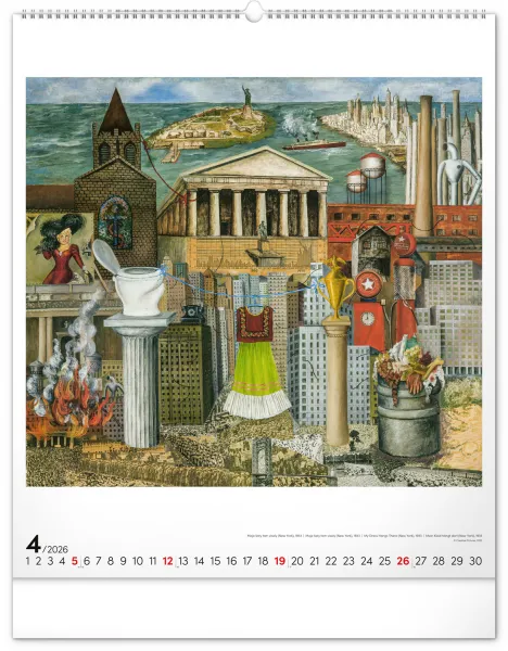 Nástenný kalendár Frida Kahlo 2026, 48 x 56 cm