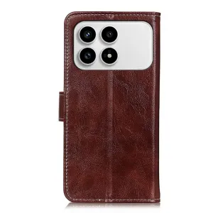 RETRO Peňaženkový obal POCO F8 Pro hnedý
