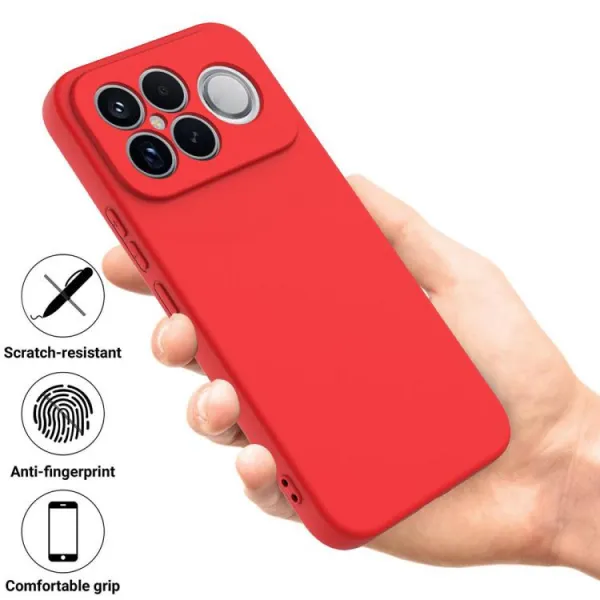 RUBBER Ochranný kryt pre POCO F8 Ultra červený