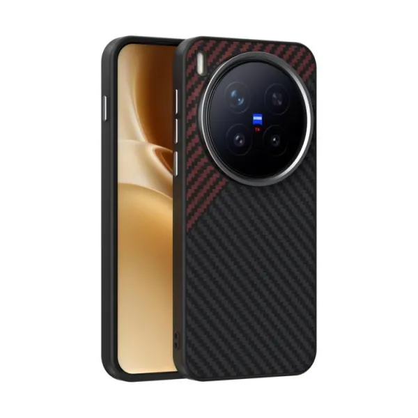 ABEEL C CARBON Ochranný kryt pre Vivo X300 Pro BLACK-RED