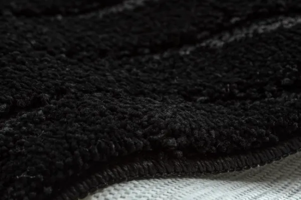 Kúpeľňový koberček SUPREME WAVES vlny, čierny kruh