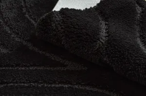 Kúpeľňový koberček SUPREME WAVES vlny, čierny kruh