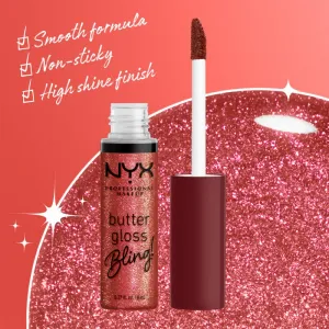 NYX Professional Makeup Butter Gloss Bling lesk na pery trblietavý odtieň 07 Big Spender 8 ml