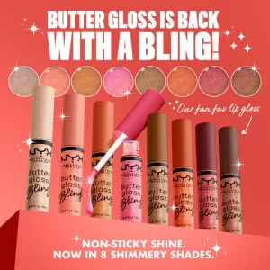 NYX Professional Makeup Butter Gloss Bling lesk na pery trblietavý odtieň 06 Shimmer Down 8 ml