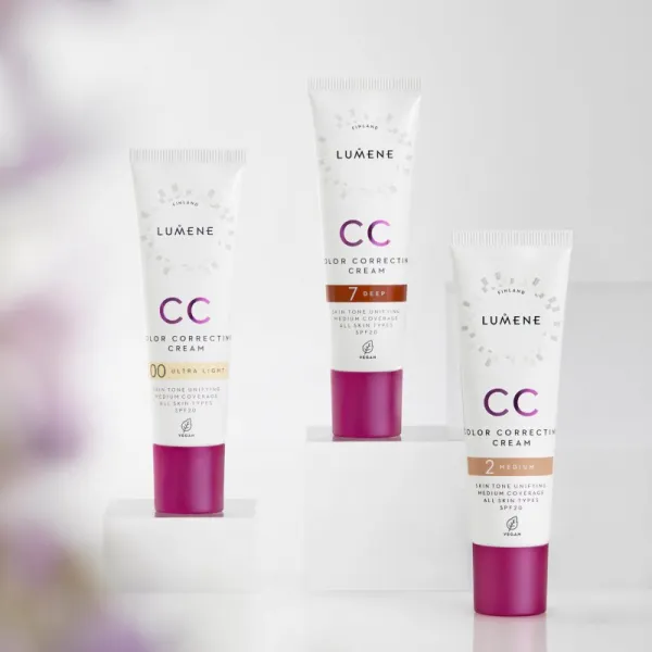 Lumene CC Color Correcting Cream CC krém pre jednotný tón pleti SPF 20 odtieň 00 Ultra Light (Warm) 30 ml