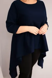 Kesi Tunika dámska Plus Size bavlnená s asymetrickým strihom modrá