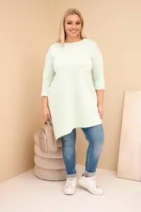 Kesi Włoski Dámska sukňa Plus Size z viskózy s voľným strihom a dlhým rukávom mätová