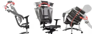METTA Ergonomická kancelárska stolička YOGA 4D Triumph, čierna
