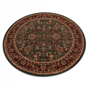 Koberec KASHQAI 4362 400 ornament, zelený / bordový kruh
