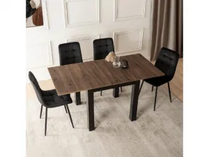 JAKS Rozkladací stôl Max čierny 80 - 160 cm orech