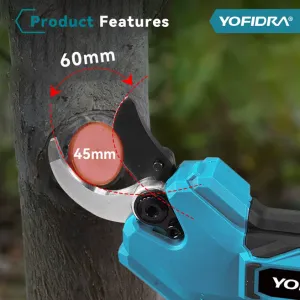 OneVan / Yofidra bezuhlíkové záhradnícke nožnice hrúbka strihu 45MM , inteligentné adaptívne strihanie 2 x batérie a nabíjačka,Vhodné pre batérie MAKITA 18V.Rezervná čeľusť v cene