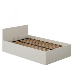 Posteľ s kovovým roštom a úložným priestorom, 120x200, kašmír, DOLI
