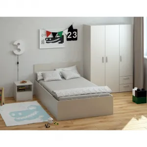 Posteľ s kovovým roštom a úložným priestorom, 120x200, kašmír, DOLI