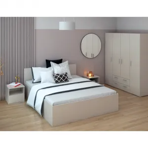 Posteľ s kovovým roštom a úložným priestorom, 160x200, kašmír, DOLI
