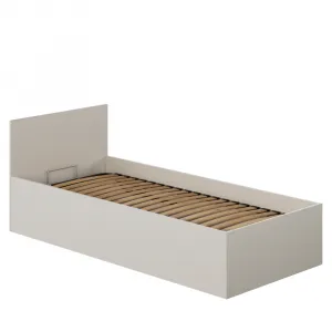 Posteľ s kovovým roštom a úložným priestorom, 90x200, kašmír, DOLI