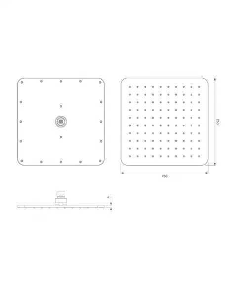 OMNIRES - SLIMLINE dažďová sprcha, 25 x 25 cm čierna mat /BLM/ WG225/OBL