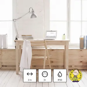 EMOS Prodlužovací kabel s 2 zásuvkami, 2 USB a USB-C Taylor 2 m bílý