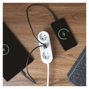 EMOS Prodlužovací kabel s 2 zásuvkami, 2 USB a USB-C Taylor 2 m bílý