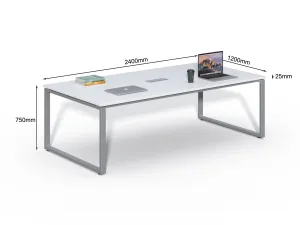 Rokovací stôl Houseland Prime Meet 01 240 cm biely