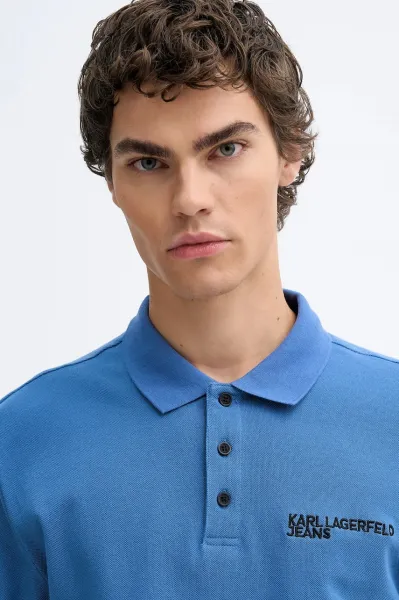 Tričko Karl Lagerfeld Jeans Klj Regular Pique Polo Washed Federal Blue