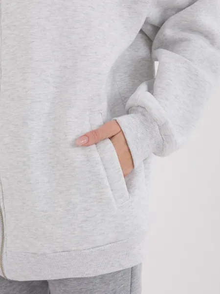 Svetlosivá mikina na zips