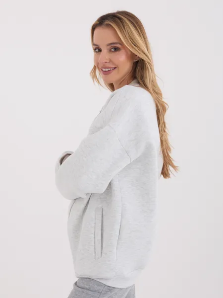 Svetlosivá mikina na zips