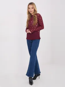 Čipkovaná blúzka v burgundy farbe