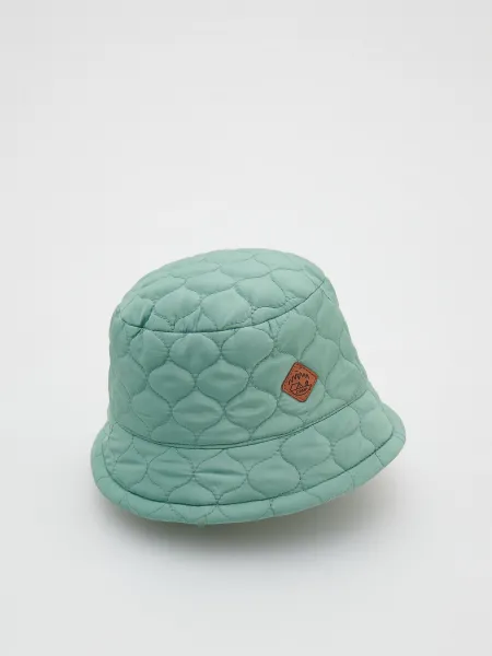 Reserved - Prešívaný klobúk typu bucket hat - olivová
