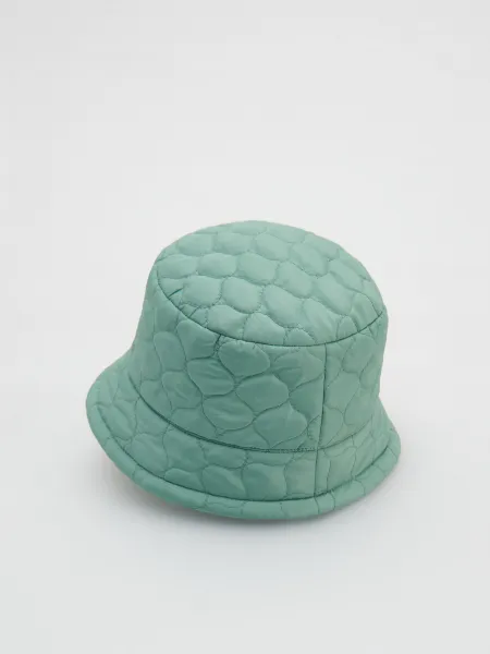 Reserved - Prešívaný klobúk typu bucket hat - olivová