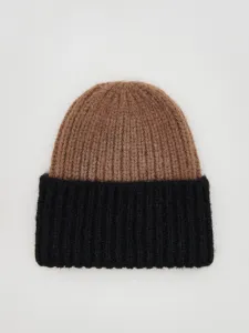 Reserved - Čiapka beanie s prímesou alpaky - svetlohnedosivá