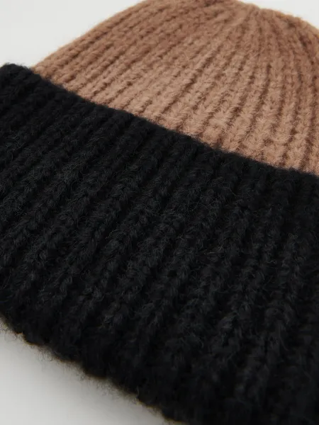 Reserved - Čiapka beanie s prímesou alpaky - svetlohnedosivá