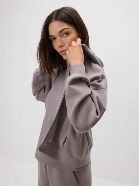 Reserved - Oversize mikina - kávová