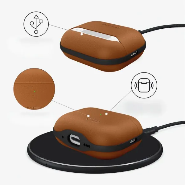Tech-Protect NaturalFit, Apple AirPods Pro 3, hnedé