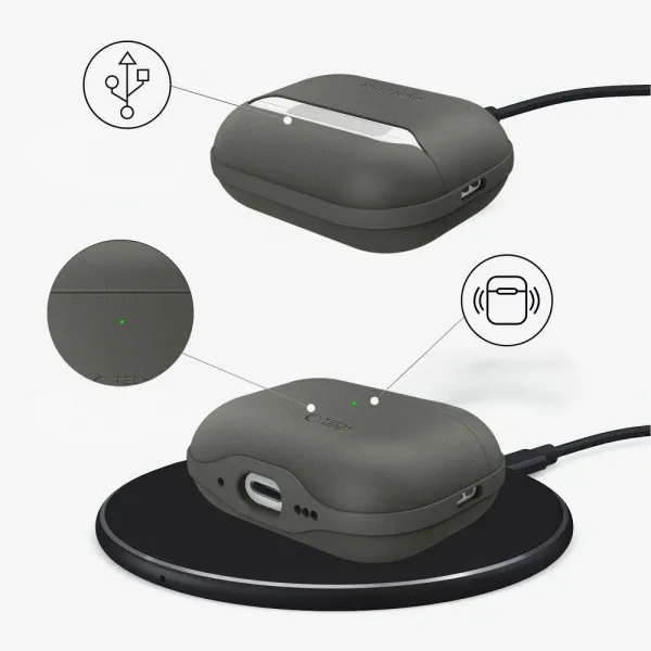Tech-Protect NaturalFit, Apple AirPods Pro 3, tmavo zelené