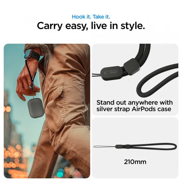 Tech-Protect NaturalFit, Apple AirPods Pro 3, tmavo zelené