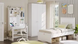 Študentská posteľ 100x200cm s usb vendella - biela