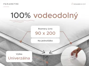 Nepremokavý chránič na matrac PREŠÍVANÝ 90x200 cm