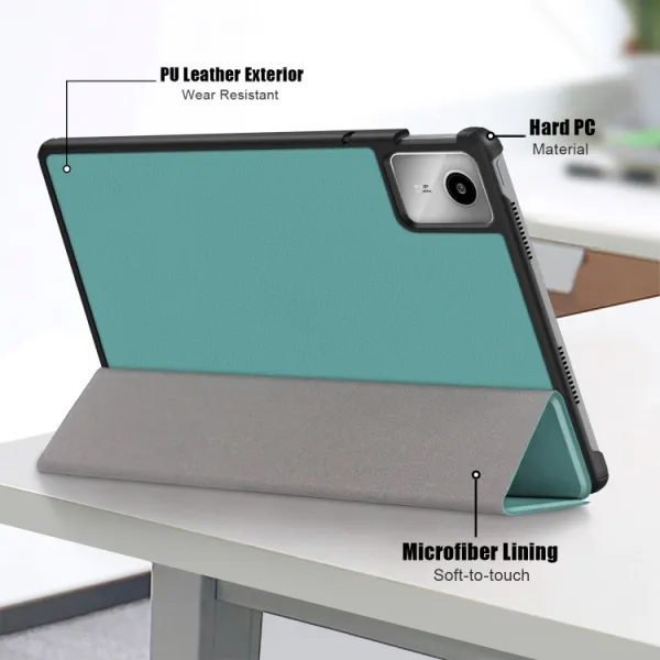 LEATHER Zaklápací kryt pre Lenovo Tab M11 / K11 zelený