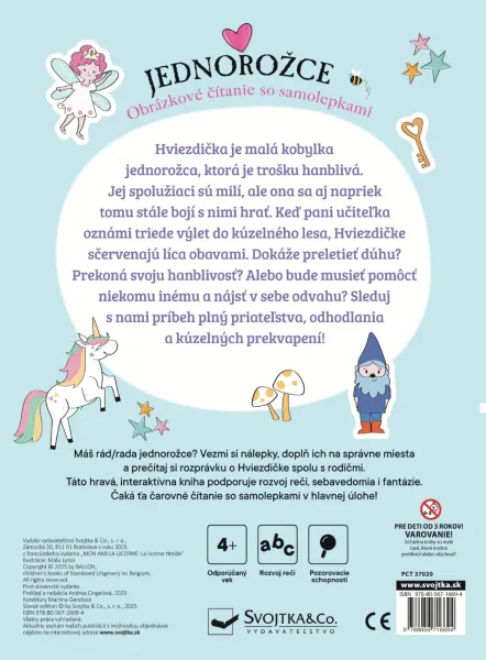 Jednorožce Obrázkové čítanie so samolepkami