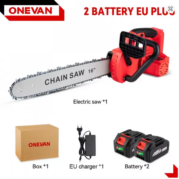 OneVan AKU Elektrická bez uhlíková brutálne výkonná reťazová píla 7980W vhodná pre batérie MAKITA 18V Batéria: Bez batérie
