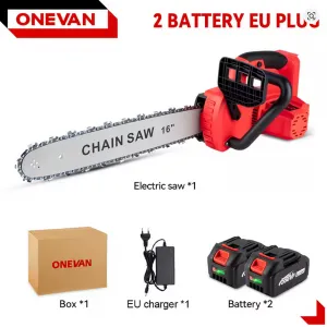 OneVan AKU Elektrická bez uhlíková brutálne výkonná reťazová píla 7980W vhodná pre batérie MAKITA 18V Batéria: Bez batérie