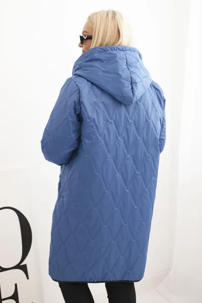 Legínovo Dámska bunda Plus Size prešívaná s kapucňou a športovými manžetami béžová Farba: Olivová, Veľkosť: UNI