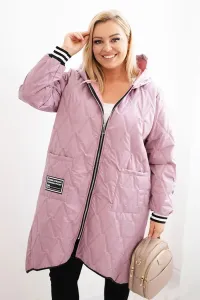 Legínovo Dámska bunda Plus Size prešívaná s kapucňou a športovými manžetami béžová Farba: Olivová, Veľkosť: UNI