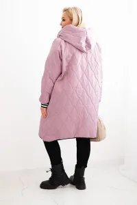Legínovo Dámska bunda Plus Size prešívaná s kapucňou a športovými manžetami béžová Farba: Olivová, Veľkosť: UNI